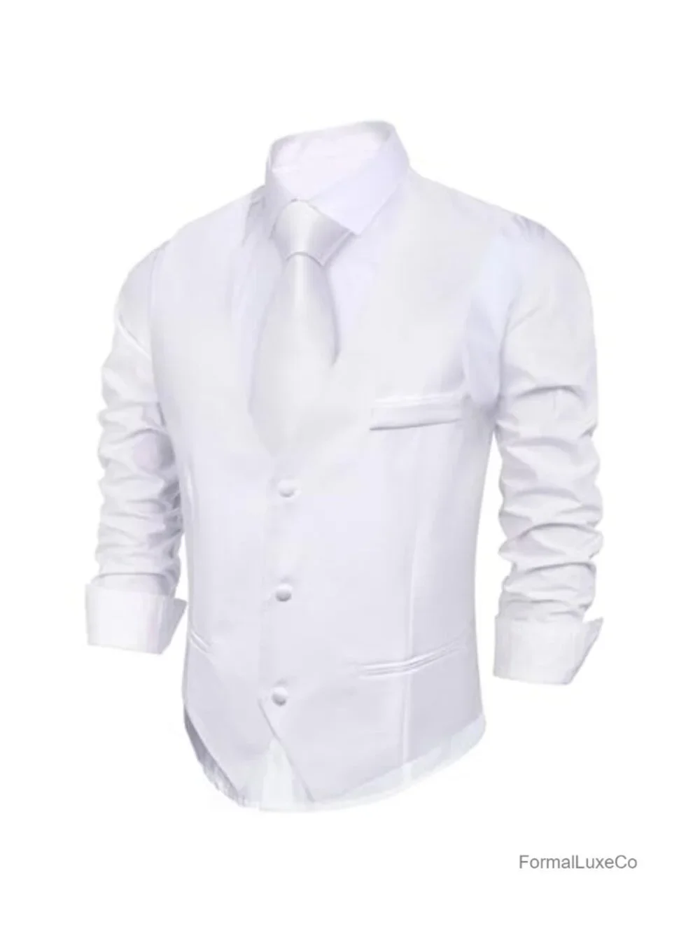 Men's Slim Fit V-Neck Suit Vest Formal Waistcoat 2-Pocket Dress Vest for